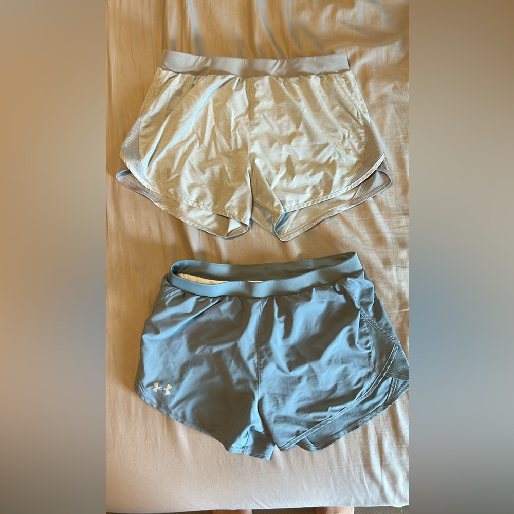 Under Armour Women's Light Blue and Gray Athletic Shorts